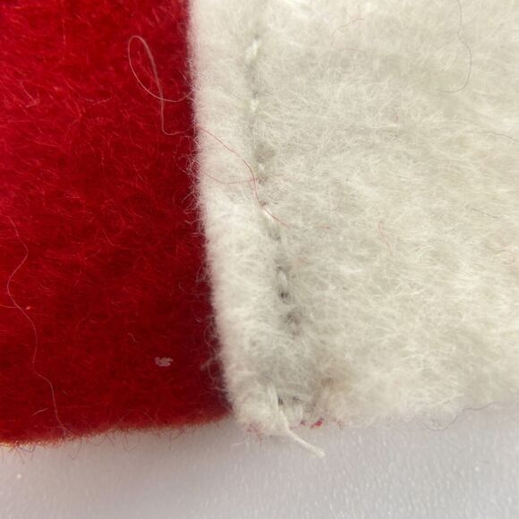 Felt Horse Head Ornament White Red Trim 3 inches - Picture 5 of 9